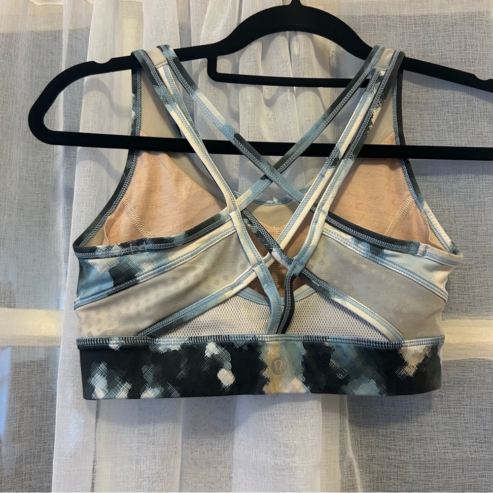 Lululemon Strappy Blue Tie Dye Sports Bra Sz 6 - Picture 5 of 6